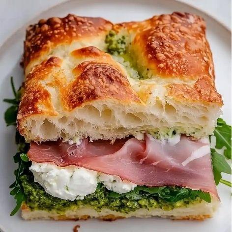 Classic Italian Rosemary Focaccia sandwich